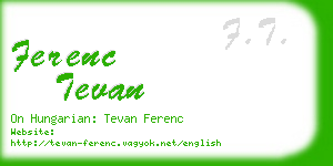 ferenc tevan business card